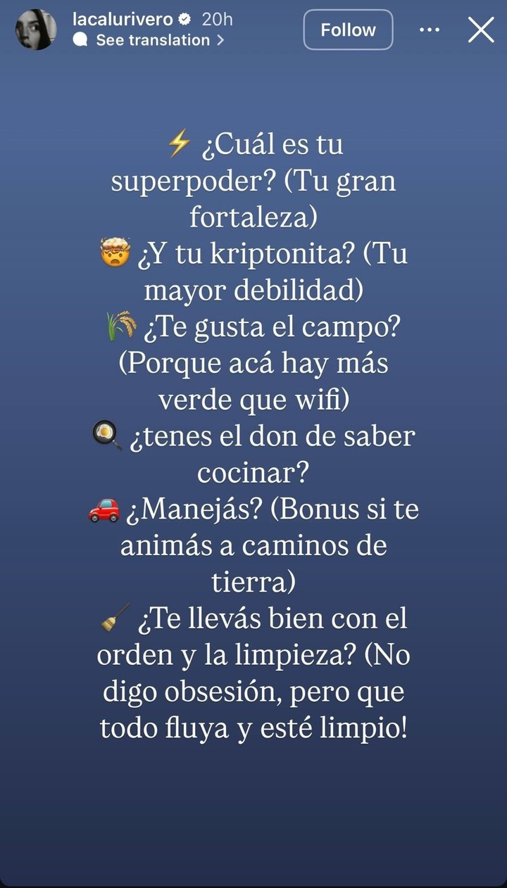 Calu Rivero requisitos niñera. Foto: Instagram