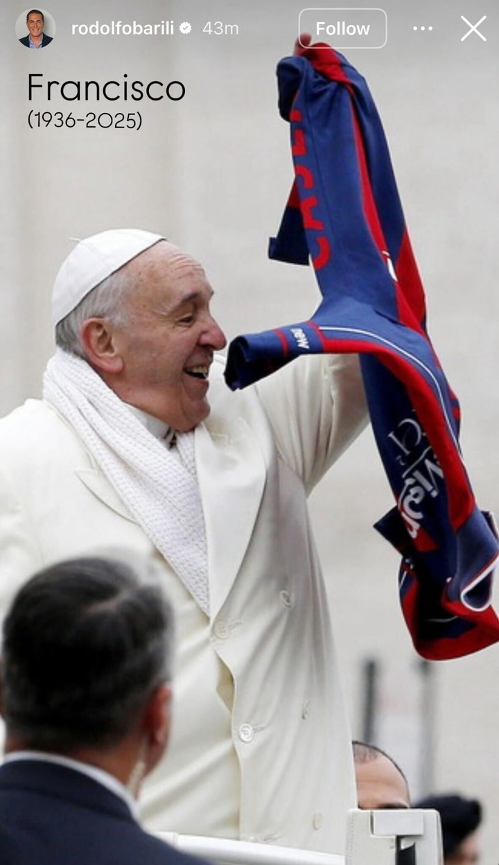 Rodolfo Barili compartía con el papa Francisco su pasión por San Lorenzo. Foto: Instagram