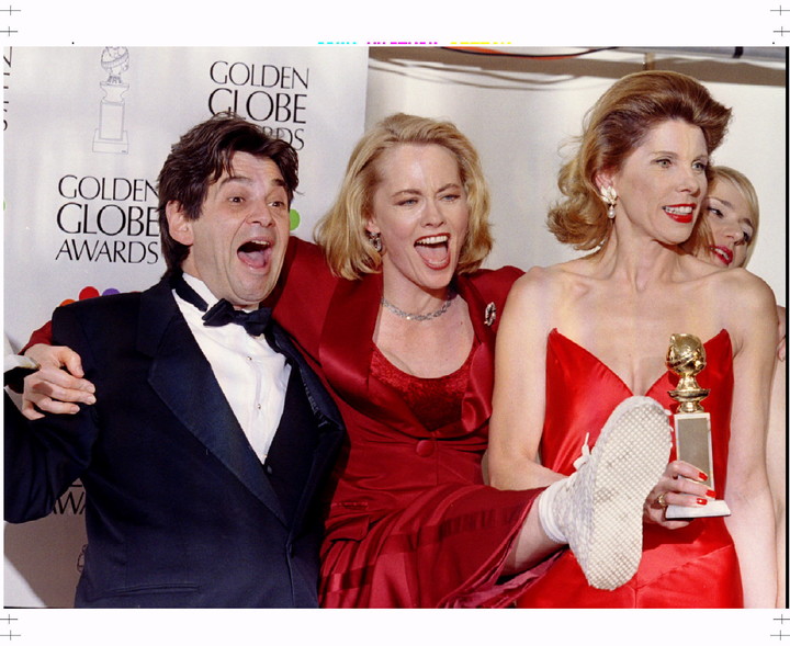 Cybill Shepherd en una entrega de Globos de Oro de 1996.
