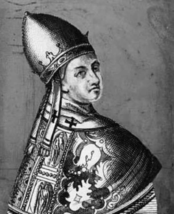 Un retrato de Benedicto IX, el papa más joven que alcanzó el torno de San Pedro tres veces.