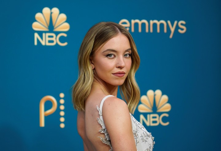 Sydney Sweeney arrives at the 74th Primetime Emmy Awards on Monday, Sept. 12, 2022, at the Microsoft Theater in Los Angeles. (AP Photo/Jae C. Hong)