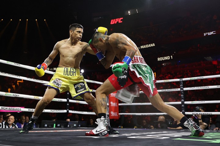 En su última pelea en Estados Unidos, hace un año, Fabián Maidana perdió ante Mario Barrios. Foto: Christian Petersen / Getty Images / AFP.
