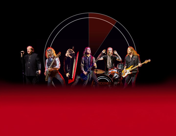 La formación actual de Foreigner, sin el guitarrista Mick Jones, que se retiró por tener Parkinson. Foto de prensa gentileza Karsten Staiger