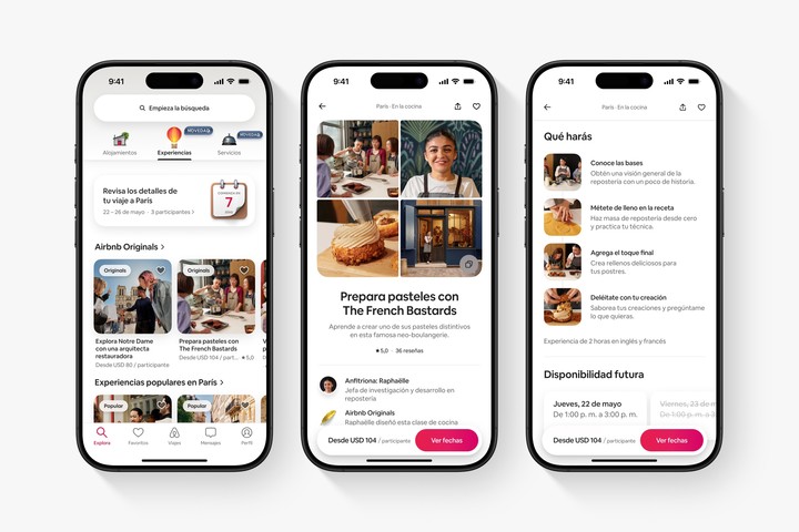 Airbnb renovó su plataforma para contratar servicios y experiencias. Ofrece también un itinerario detallado en la app. Gentileza: Airbnb