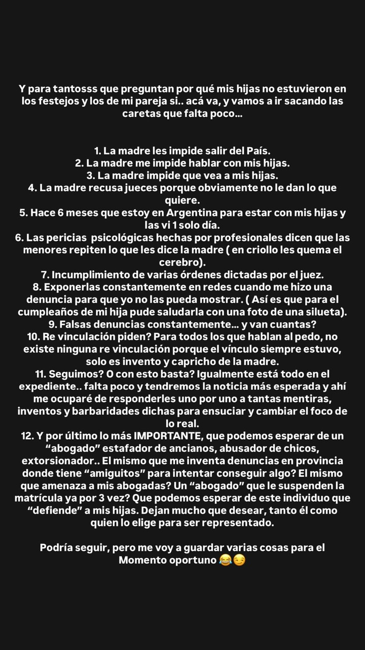 Mauro Icardi explicó con un fuerte comunicado por qué no llevó a sus hijas a Turquía. Foto: Instagram