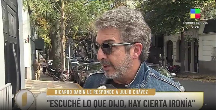 Ricardo Darín reconoció "cierta ironía" en las declaraciones de Julio Chávez. Captura TV
