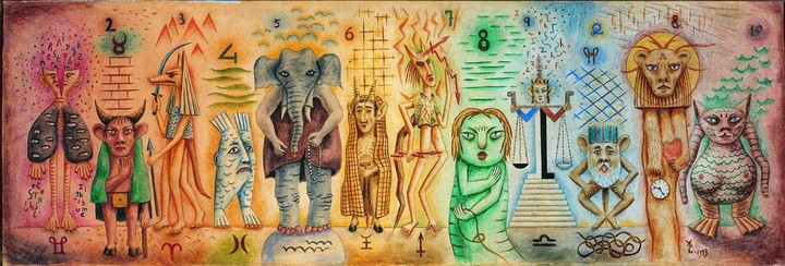 Zodiaco (1953), obra que se puede encontrar en el Museo Xul Solar.