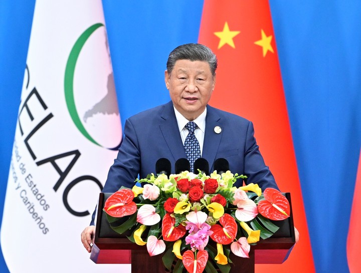 El presidente chino, Xi Jinping, asiste a la ceremonia inaugural de la cuarta reunión ministerial del Foro China-CELAC (Comunidad de Estados Latinoamericanos y Caribeños). (Xinhua/Yin Bogu)