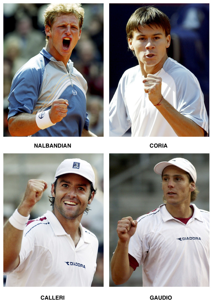 Los semifinalistas argentinos del Masters de Hamburgo 2003. Foto: AP/Heribert Proepper