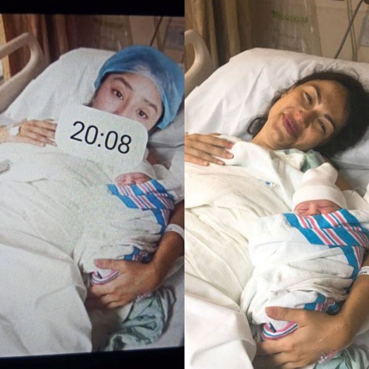 Las fotos trucadas con IA que Quesada compartió con su familia. Foto captura redes.