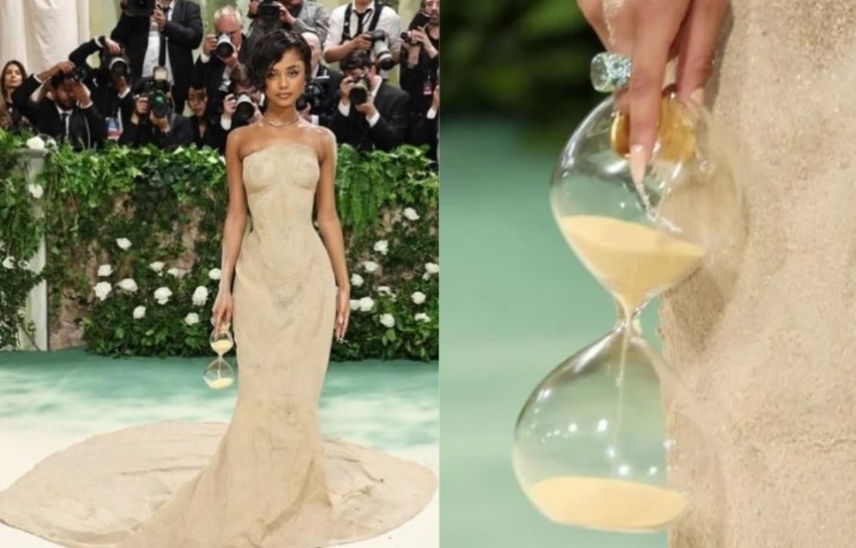 Tyla se lució cubierta de arena en la Gala de 2024. Fotos: Instagram vía @justjared