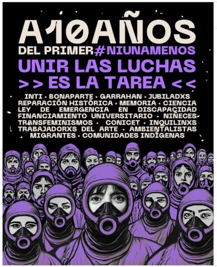 Convocatoria actual de 10 años de Ni Una Menos