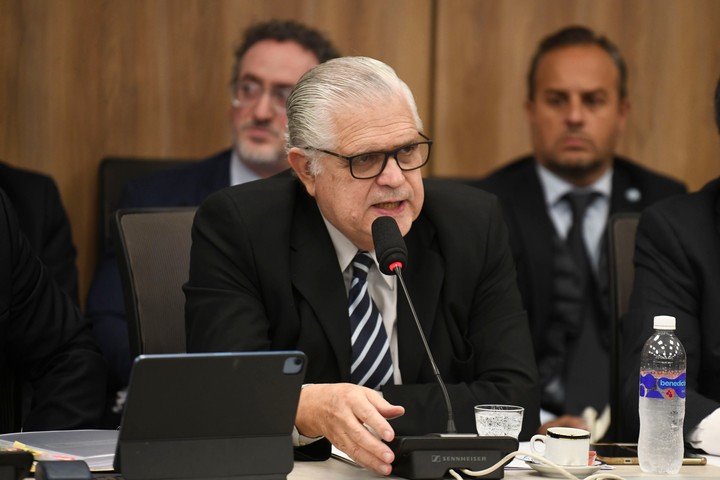 Ricardo López Murphy. al presidir este martes la Comisión de Defensa, donde expuso el ministro Luis Petri.