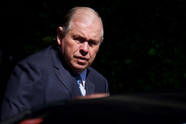 El canciller argentino Gerardo Werthein llegó al hotel donde está alojado Milei veinte minutos antes de la reunión con el presidente electo de Venezuela, Edmundo González Urrutia. Foto: Cézaro De Luca