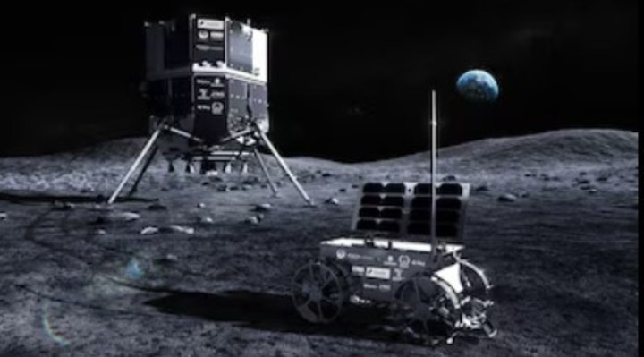 El rover que debía descender en la Luna.