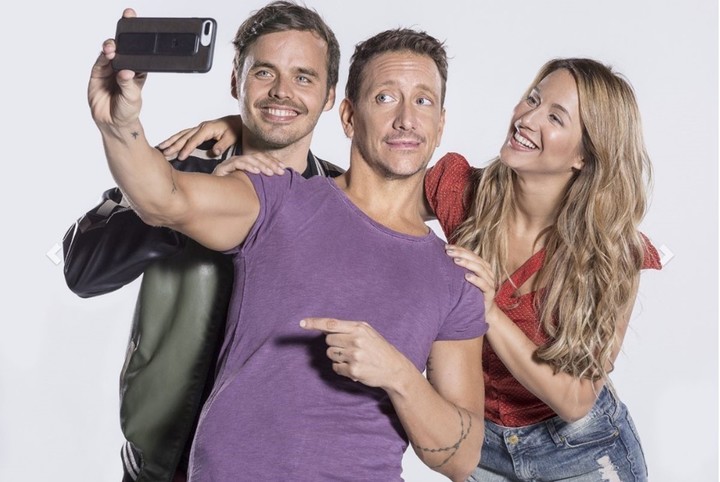 Nico Vázquez, Flor Vigna y Benjamín Rojas, en "Una semana nada más".
