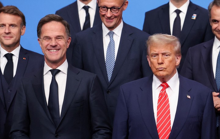 El secretario General de la OTAN, Mark Rutte, y Donald Trump. Foto Reuters