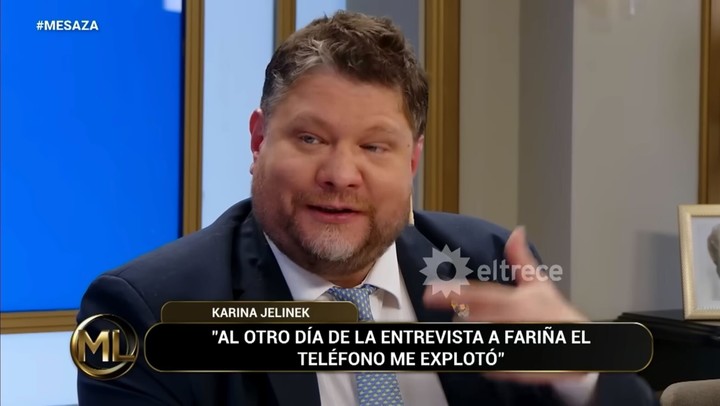 Nicolás Wiñazki, en La Mesa de Mirtha. Foto: Captura TV