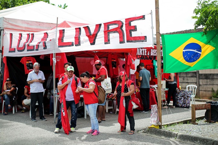 La campaña en Brasil por la libertad del ex y actual presidente Luiz Inacio Lula da Silva
Foto AFP