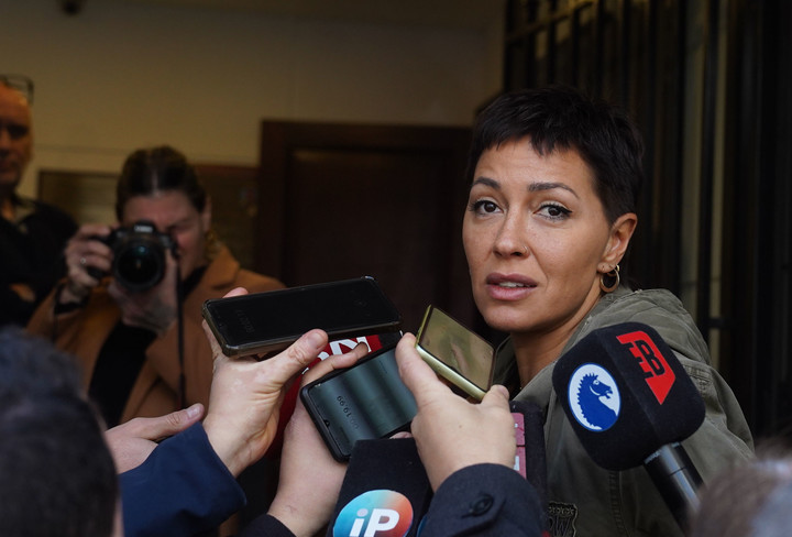 Mayra Mendoza en la reunión del PJ bonaerense. Foto: Guillermo Rodríguez Adami.