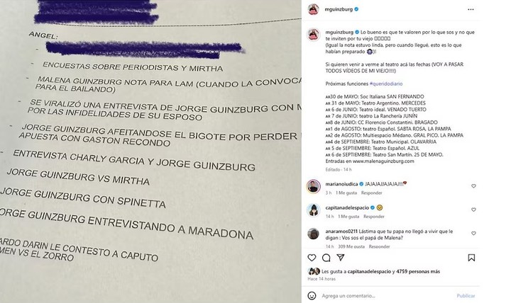 Malena Guinzburg manifestó su molestia con la producción de Ángel Responde (Bondi) por las preguntas sobre su padre durante su visita al ciclo de streaming.