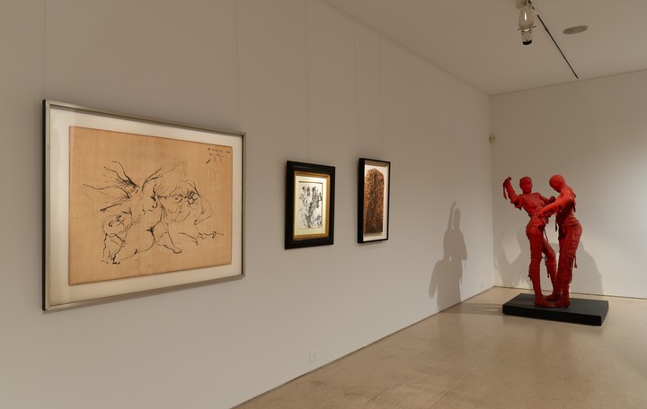 Sala de abajo: Detalle de Luis Wells en la muestra Icónicos, la exposición que abrió sus puertas en la galería Maman Fine Art, con curaduría de Patricia Pacino. Foto: gentileza.