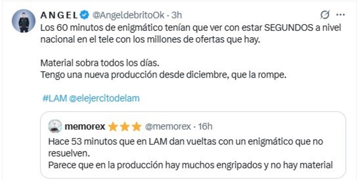 A pesar de las críticas, Ángel de Brito destacó el trabajo de su equipo. Foto: Twitter
