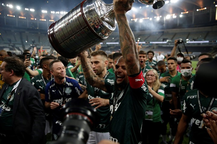 Palmeiras, campeón de América en 2021 tras vencer a Santos. Foto: EFE / Ricardo Moraes.