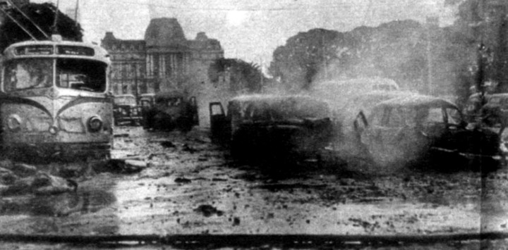 Sobre la Casa Rosada cayeron en total 129 bombas. Archivo Clarín.