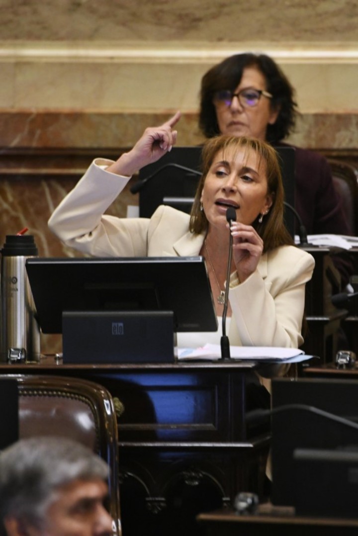 Cristina López, la senadora peronista fueguina que llamó "mentiroso" a Guillermo Francos.