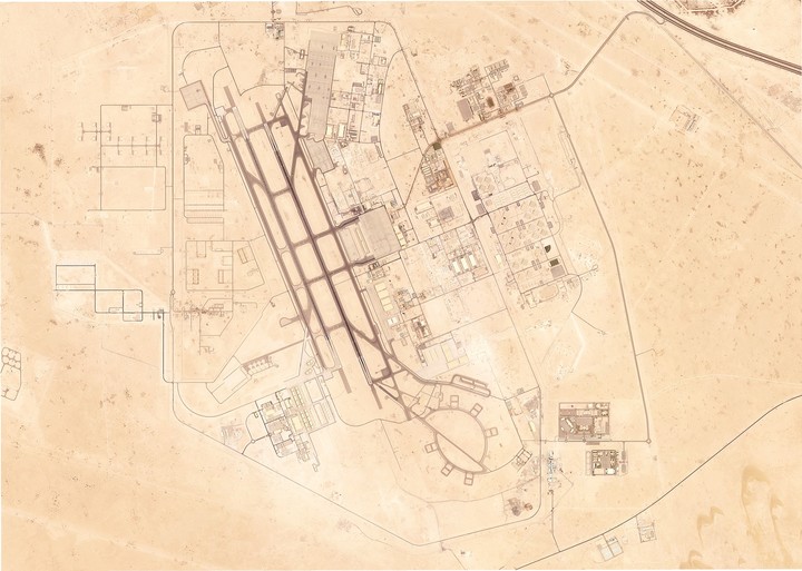 Esta imagen satelital de Planet Labs PBC muestra la base aérea Al Udeid en las afueras de Doha, Qatar. Foto AP