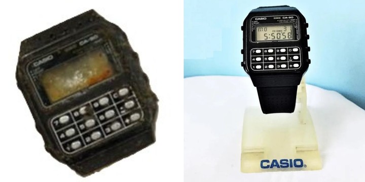 El Casio CA-90 encontrado en la fosa.
