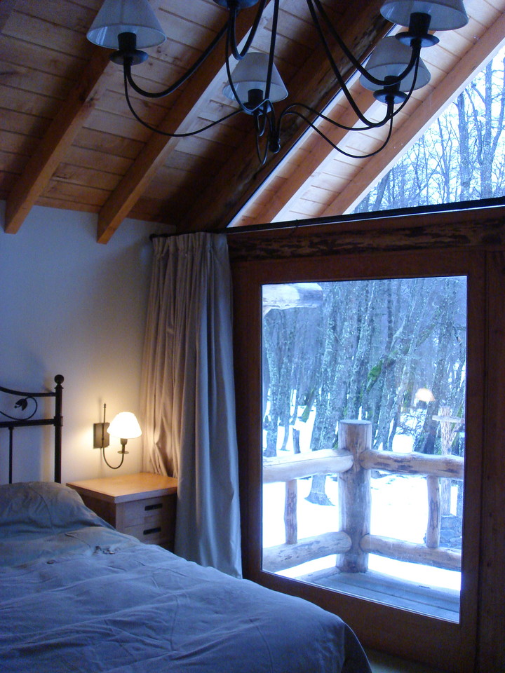 Vistas nevadas desde la habitación de una de las cabaña Foto Castor Ski Lodge