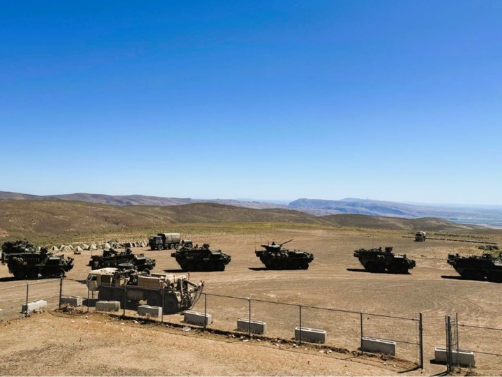 Vehículos de Combate Blindados a Rueda (VCBR) 8x8 Stryker como los que se incorporarán al ejercito