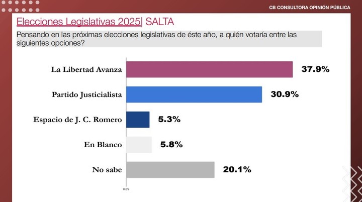 Encuesta de CB Consultora Opinión Pública para la elección de senadores en Salta.