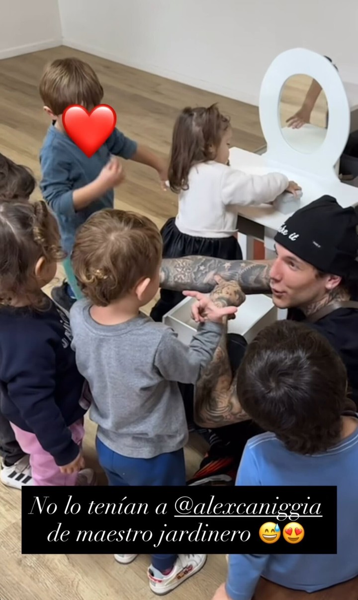 Alex como maestro jardinero en el cumple de Venezia. Foto: Instagram