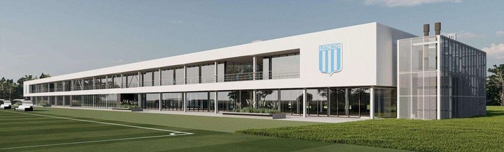 El render de la cancha del predio de Ezeiza, cuyas obras se retomarán a fines de agosto.