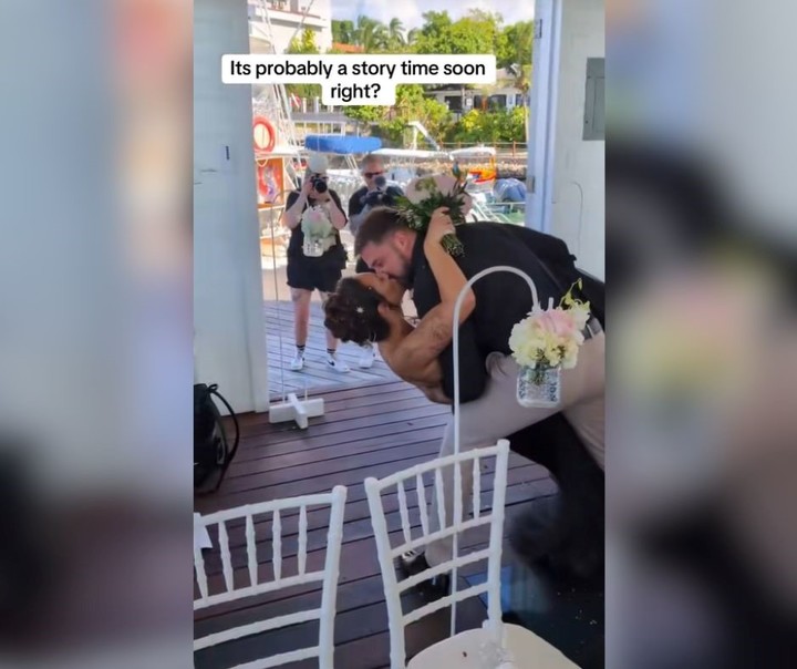 Sarah y Luke, durante los festejos de su vida. Foto: captura de video/TikTok @lipsticknlouboutins.