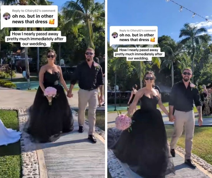 El casamiento de la pareja, en Jamaica. Foto: captura de video/TikTok @lipsticknlouboutins.