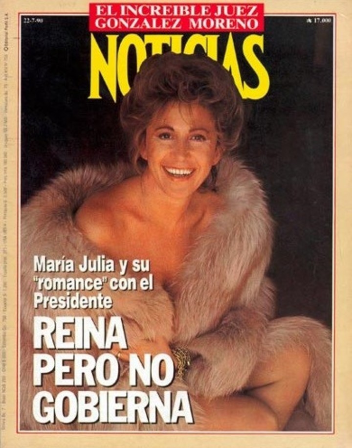 La foto de María Julia Alsogaray que fue tapa de la revista Noticias en julio de 1990. buenos aires maria JULIA ALSOGARAY fallecimiento muerte exfuncionaria fallecio murio politica argentina foto de archivo