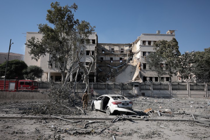 El ministerio de Defensa sirio tras el ataque israelí. Foto: EFE