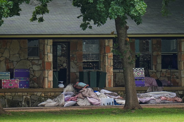 Lo que dejó el paso del agua por Mystic Camp, de donde desaparecieron 27 chicas. Foto AP