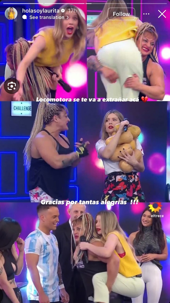 Laurita Fernández despidió a Locomotora Oliveras. Foto: Instagram