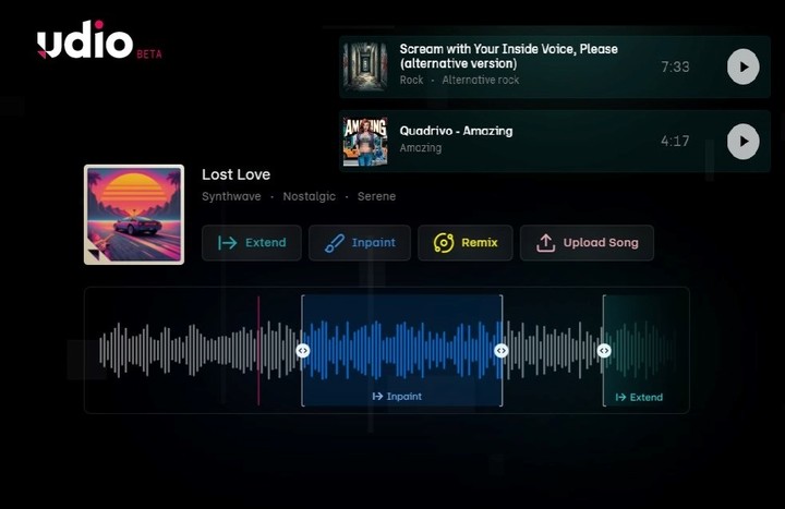 udio, una de las plataformas para crear temas sin saber nada de música.