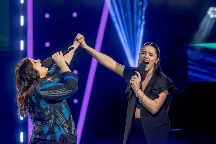 Nathalie Aponte y Agustina Lazcano cantaron No One de Alicia Keys. Foto: Prensa Telefe