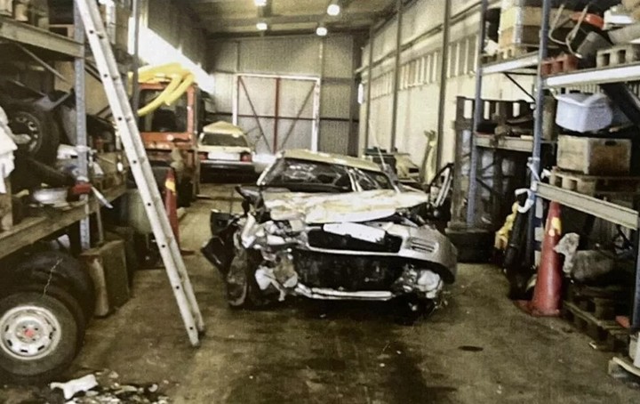 Así quedó el auto luego del accidente. Foto: Jeanette Hedström.