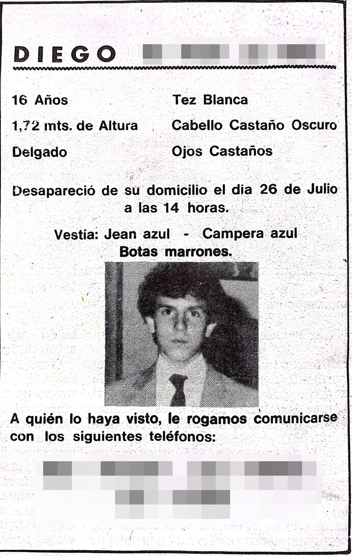 Los padres de Diego nunca dejaron de buscarlo.